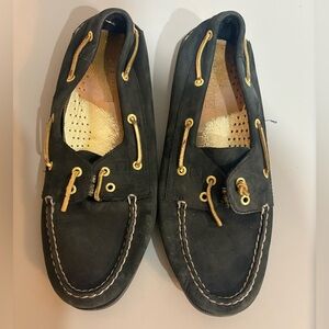 Sperry Black and Gold Boat Shoes